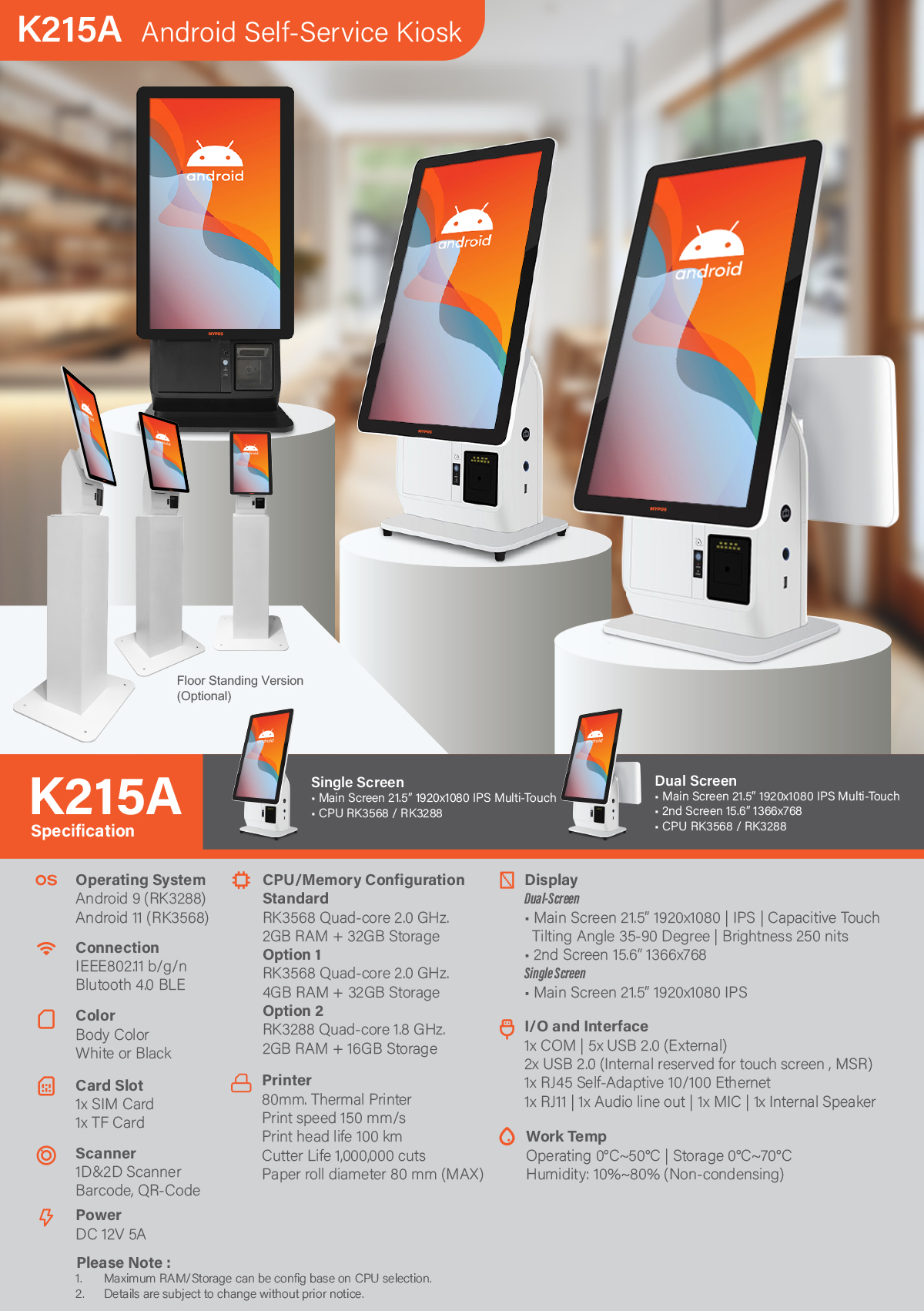 K215A Self-Service Kiosk