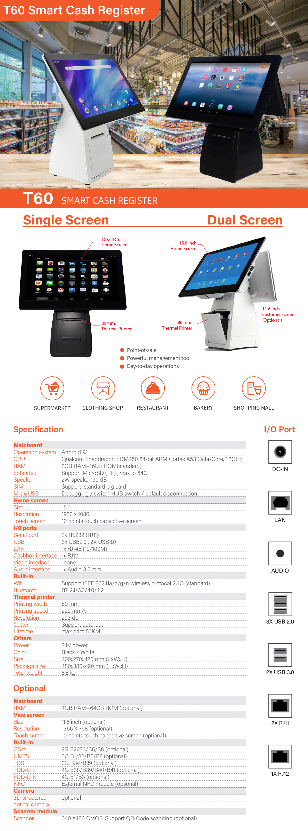 T60 Android POS Machine